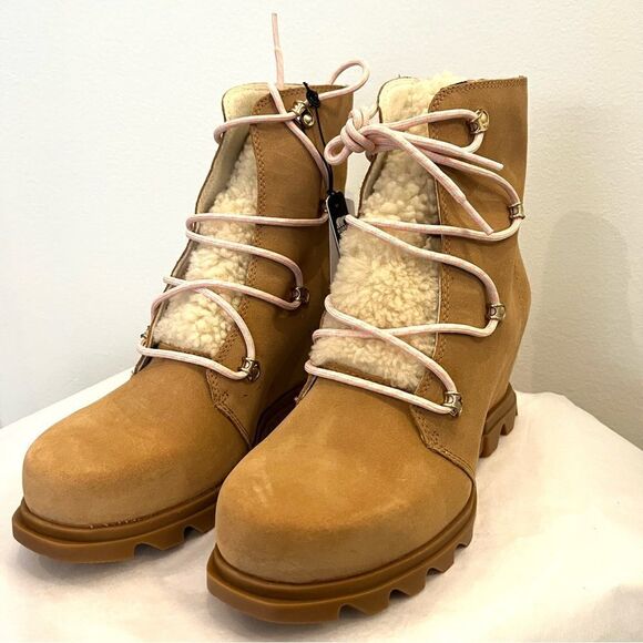 Sorel Joan Of Arctic Wedge Cozy Waterproof Suede Shearling Bootie 10 New in box - Picture 6 of 13